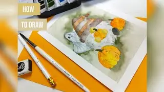 Aquarell Halloweenwichtel #howtodraw #wichtel #pumpkin #pumpkinart #watercolor #drawing #aquarell