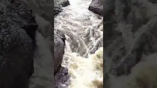 Short - Waterfall on the flood swollen Temperance River in northern Minnesota.