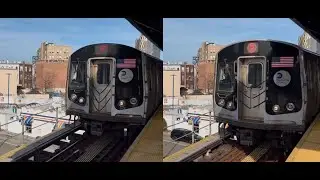 MTA BMT Myrtle Avenue Line: R160A/R179 (M) Trains At Myrtle-Wyckoff Avenues Station: (03/14/2025)