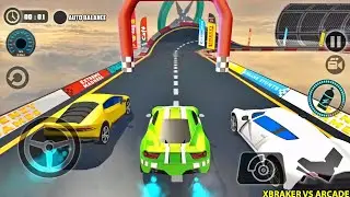 Impossible Car Tracks 3D - Green Car Driving Stunts Simulator Multiplayer Mode - Android Gameplay