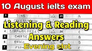 Ielts 10 AUGUST 2023 READING answers with Reading passages name| 10 AUGUST 2023 Ielts exam review