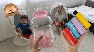 Eyl&uuml;l Dev Biberona Renkli Sular Doldurdu | fun kids video