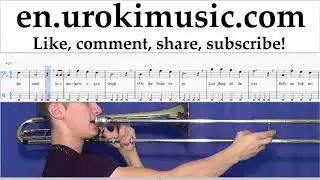Trombone lessons Jingle Bells Sheet Music Tutorial um-b352