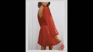 Ruffled Hem Balloon Sleeve Dress