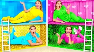 Секретные Домики под Кроватью Четыре Цвета Челлендж | Весёлые Идеи Для Декора от BaRaDa Challenge