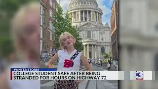 College student safe after being stranded on highway for hours