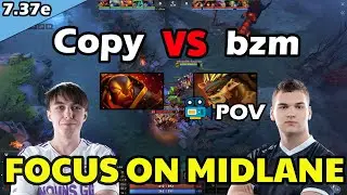 bzm Bristleback VS Copy Ember Spirit | Focus on Midlane | 7.37e