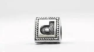Reflection Beads Sterling Silver Letter P Triangle Block Bead QRS1429P