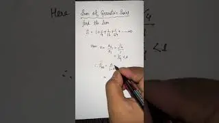 Sum of infinite Geometric Series #maths