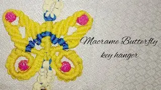 Macrame butterfly key hanger | Macrame butterfly wall hanging