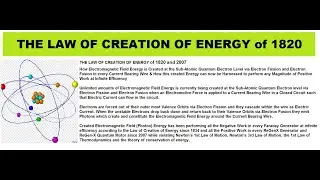 PART 2 THE LAW OF CREATION OF ENERGY EXPLAINED FOR INFINITE EFFICIENCY ReGenX GENERATORS SINCE 2007