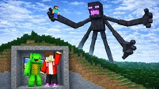 Mutant Enderman vs JJ and Mikey mountain bunker! – Maizen