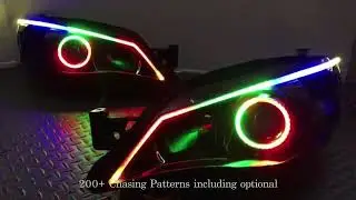 misun auto - flow rgb chaser colors led halo rings sk6812rgb waterproof milky coating surface