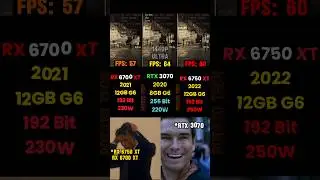RX 6750 XT vs RTX 3070 vs RX 6700 XT U won't believe 😱😱 #rtx3070 #rtx #gaming