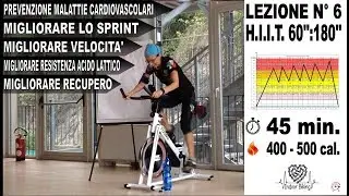 Lezione Spinning - indoor cycling allenamento HIIT 60'': 180'' Lez. n. 6