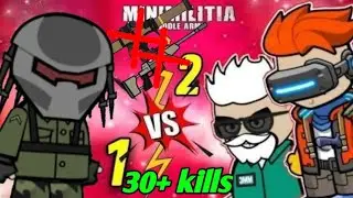 1vs2 in Mini Militia without sniper and launcher 30+kills challenge|Mini Militia @Xdshorts-d5c 