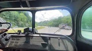 Driving the vintage bus back home, a tour of a 4104 bus visitor