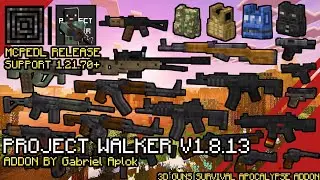 Project Walker 3D Guns Zombie Apocalypse Addon in Minecraft Bedrock 1.21.70+ | Creator Crafter321