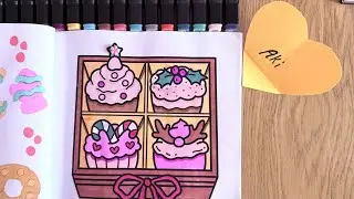 Relaxing Coloring ASMR 🎨 Tasty Sweets with Markers | Coloring with Aki