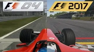 F1 2017 Vs F1 2004 - Ferrari F2004 Hotlap Comparison