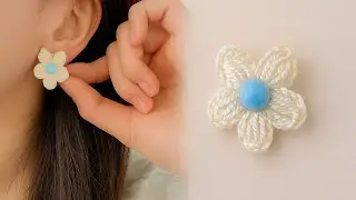 ✨️ Handmade Crochet Earrings 🌸 | Puff Flower Design for Daily & Party Look 💖 #Shorts