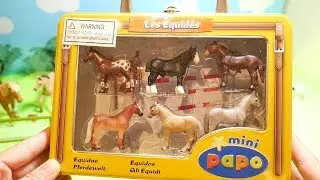 Mini Papo Horses Steelbox Toy Playset Unboxing