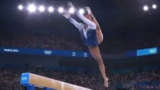 dynamic tracking shot a gymnast performs