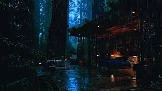 Gentle Rain Sounds for Sleeping 🌙🌧️ | Cozy Forest Cabin Ambience