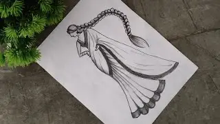 Beautiful Pencil Sketch of Traditional Girl with Long Braid | Easy & Aesthetic Drawing Art