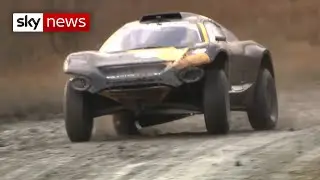Jenson Button tests drives an electric SUV for new rally series highlighting climate change