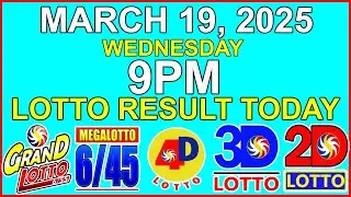 Lotto Result Today 9pm March 19 2025 PCSO