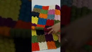 Handmade Felt Ball Rug, Multi-Color Wool Rug, made in Nepal.