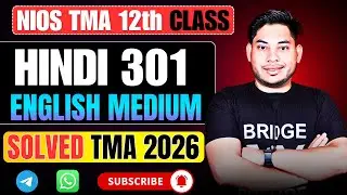 NIOS Hindi 301 TMA 2026 April 🔥 Complete Solved Assignment | 12th Class TMA Solution 100% Accurate