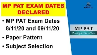 MP PAT 2020 Exam date, PAT exam Pattern | PAT subjects | Pre Agriculture test 2020 | MPPAT EXAM Date
