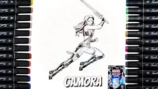 Marvel: Gamora | ASMR Speed Colouring