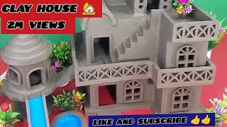 DIY modern miniature Clay house #short​ #clayhouse​ #clay​ #claybuilding​ #mudhouse​ #ideas​