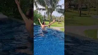Mr Bean Holland in private swimming pool