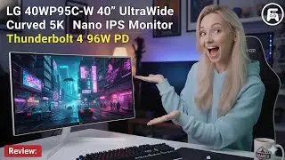 LG 40WP95C-W 40&rdquo; UltraWide Curved 5K2K Nano IPS Monitor - Thunderbolt 4 96W PD