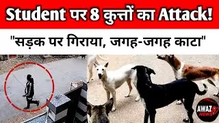 Alwar में College Student पर 8 कुत्तों ने किया Attack,सड़क पर गिराया, जगह-जगह काटा | Awaz9