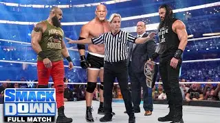 FULL MATCH - Roman Reigns vs Braun Strowman vs Goldberg - WWE SMACKDOWN 2022