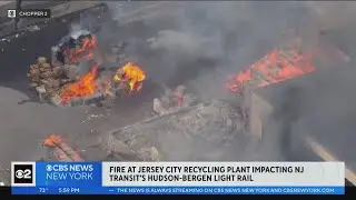 Fire at Jersey City recycling plant impacting NJ Transit's Hudson-Bergen light rail