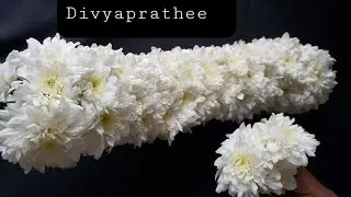 Temple garland for god/white chrysanthemum,samanthi,sevanthi flower garland/flower mala/DIY GARLAND