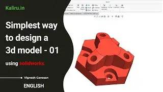 How to model this 3D model with simple steps | Kaliru.in | Solidworks tutorial | English
