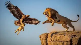 When an Eagle Took His Cub, This Lion Risked Everything