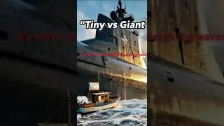 &ldquo;Tiny Fishing Boat vs Giant Military Submarine &ndash; Epic Ocean Scale!&rdquo;#titanic #viral #reels #short