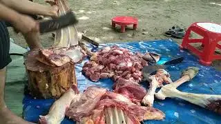 Village expert butcher cow meat cutting | Village beef cutting | Satisfied video