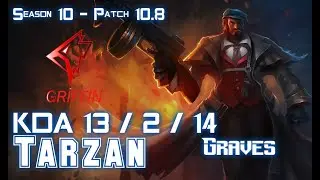 GRF Tarzan GRAVES vs T1 Cuzz OLAF Jungle - Patch 10.8 KR Ranked
