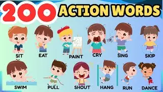 200 Action Words for Kids | Learn Verbs in English | Vocabulary Builder for Toddlers and Preschooler