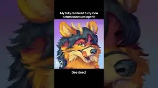 Furry art transition??👀My rendered icon commissions are open! Just ask! #furryart #furry#fursuit