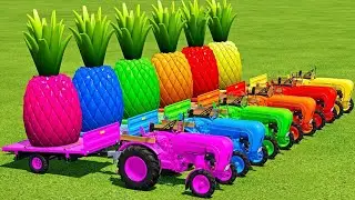 LOAD PINEAPPLES & TRANSPORTING WITH MINI PORSCHE TRACTORS - Farming Simulator 22